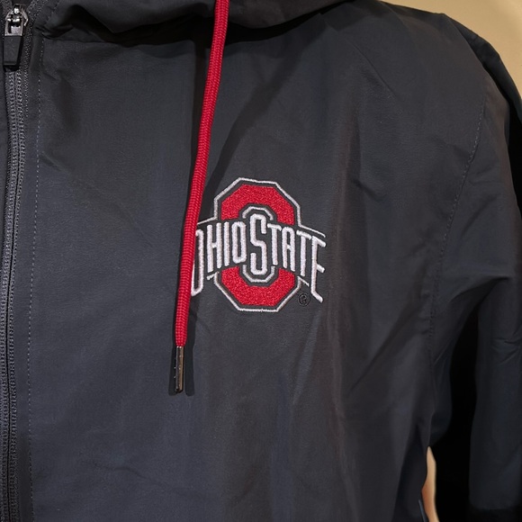 NCAA Ohio buckeyes colosseum zip hooded wind jacket mens new large - Picture 2 of 7